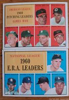 Front faces of both 1961 Topps leader cards
