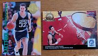 Front view of both basketball cards
