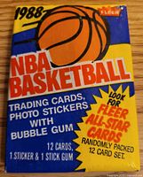 Front view of unopened 1988 Fleer NBA Basketball wax pack