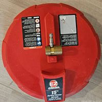Top view showing EZ Clean branding, quick-connect fitting, warning labels