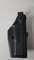 Front view of black polymer holster