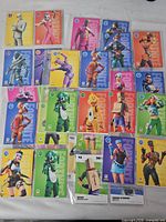 Front view of all cards laid out in plastic pages