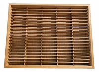 Top view showing internal wood dividers for 100 cassettes