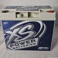 Front view showing XS Power Batteries logo and 12V marking