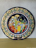 Front view of plate showing full design and border