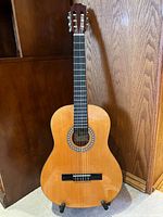 Full view of Montana CL80 classical guitar on stand
