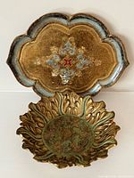 Tray and bowl together showing designs