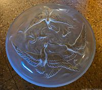 Top view showing full design of flying geese, fish and waves