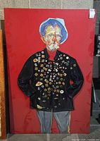 Full view of large Dolya Goutman mixed media painting