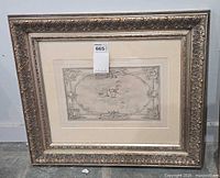 Full view of framed Prignot print