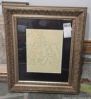 Full view framed print with mat and ornate frame