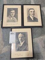 Overall view of the three framed photographs