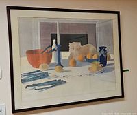 Front view of framed Osbourn print showing still-life subject