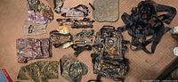 overview of all listed camping and hunting items laid out