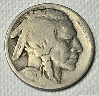 Obverse side showing Native American head and 1920 date