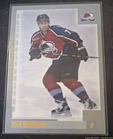 Front of Ray Bourque 2000-01 O-Pee-Chee hockey card showing player, team logo, name, position