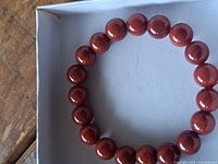 Top view of entire bracelet showing bead color and uniformity