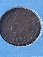 Obverse of 1905 Indian Head cent in flip