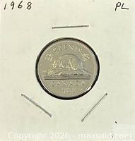 Reverse side showing beaver design and CANADA 1968 legend