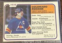 Front of card showing Lanny McDonald image and team leaders text