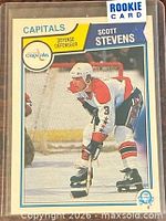 Front of 1983-84 O-Pee-Chee Scott Stevens rookie card