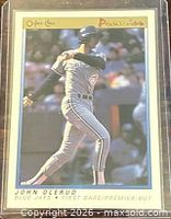 Front of 1991 O-Pee-Chee Premier #92 John Olerud card in sleeve