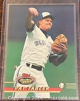 Front view of Pat Tabler First Day Issue card in sleeve