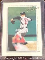 Front of Roger Clemens O-Pee-Chee jumbo gold-foil trading card in sleeve