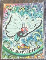 Front view of Butterfree card showing artwork, foil pattern and card number 12