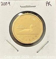 Reverse side showing loon design and 2009 date