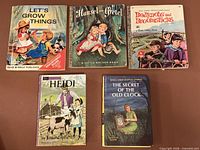 Front covers of all five books laid out