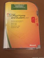 Front of retail clamshell case showing Office Home and Student 2007 insert