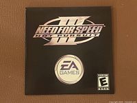 Front of sealed Need for Speed III: Hot Pursuit CD sleeve with logos and ESRB rating