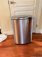 front view of stainless sensor trash can