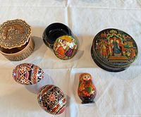 Group shot of all six items on table