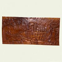 Full view of carved wooden plaque