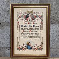 Full framed certificate front view