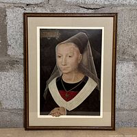 Front view of framed print showing artwork, mat and frame