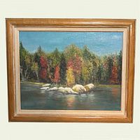 Full view of framed painting