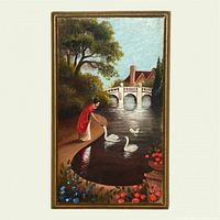 full view of framed oil painting