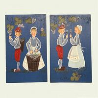 Front view of both plaques showing full artwork and size proportion