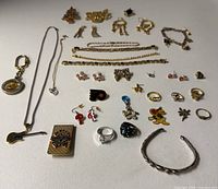 Overview of entire assortment laid out on white surface