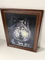 Wolf portrait print in frame