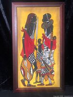 Full view of framed batik painting