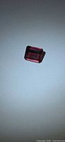 Front view of rectangular Rubellite gemstone