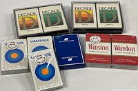 Group shot of all decks including Decade, Vantage, United Airlines and Winston