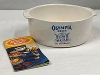 Dish and pamphlet together