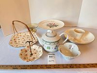 Full group shot of all eight pieces