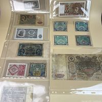 Binder page showing multiple small and medium notes front sides