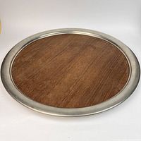 Top view showing teak centre and pewter rim